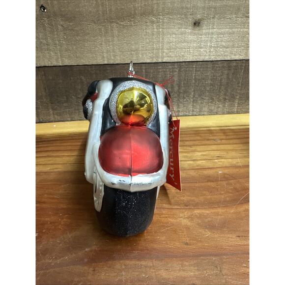 Dept 56 Mercury Glass Glass Motorcycle Large Ornament In Box - Picture 2 of 5